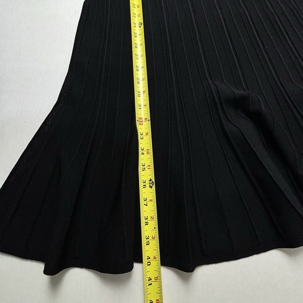 Misook Santana Knit Black‎ Dress Ribbed 14 16 Large Sleeveless Fit Flare EUC - Picture 6 of 9